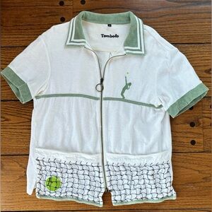 Tombolo “fault one” tennis terry cabana zipper shirt